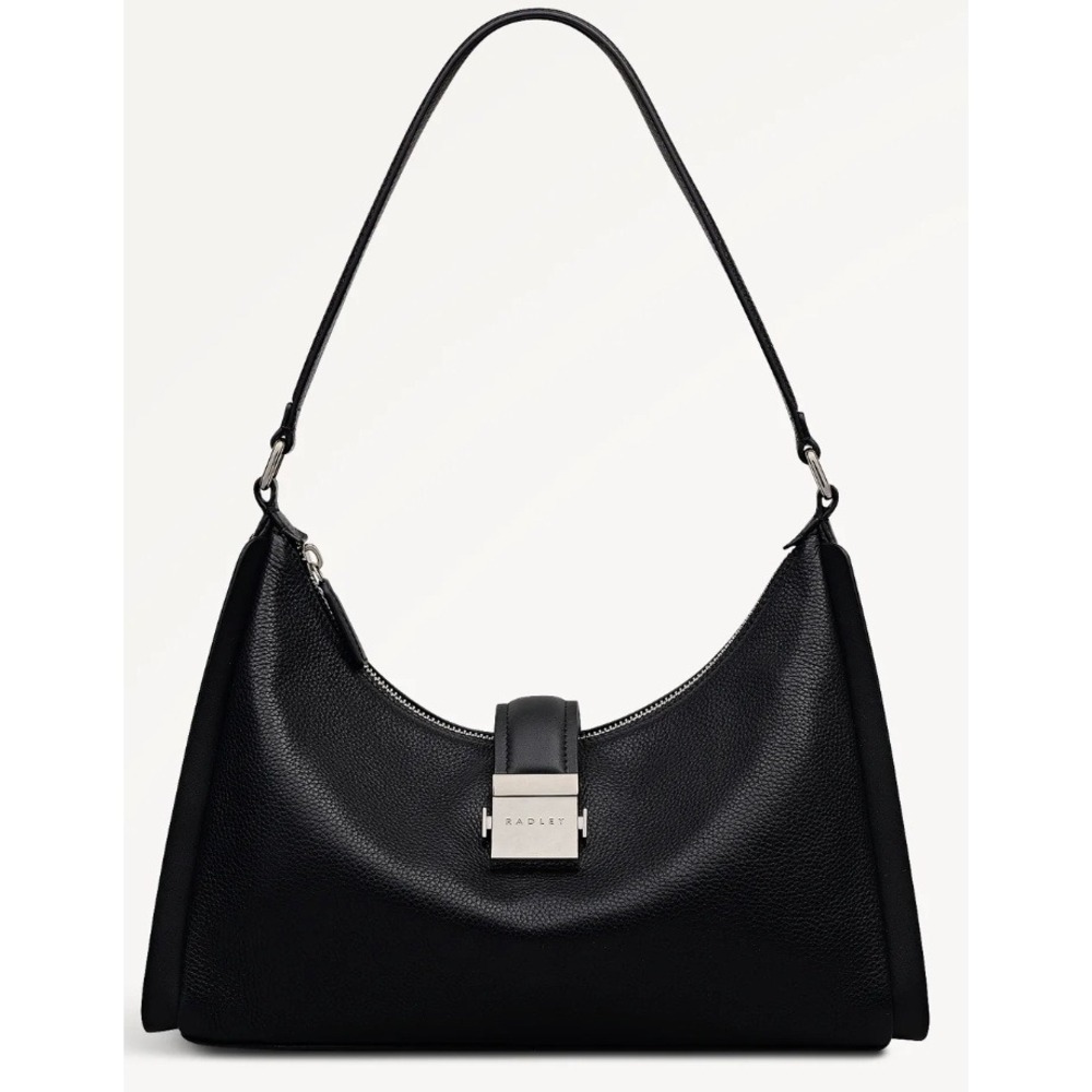 Radley London Sloane Mews Black Pebbled Leather Shoulder Bag New